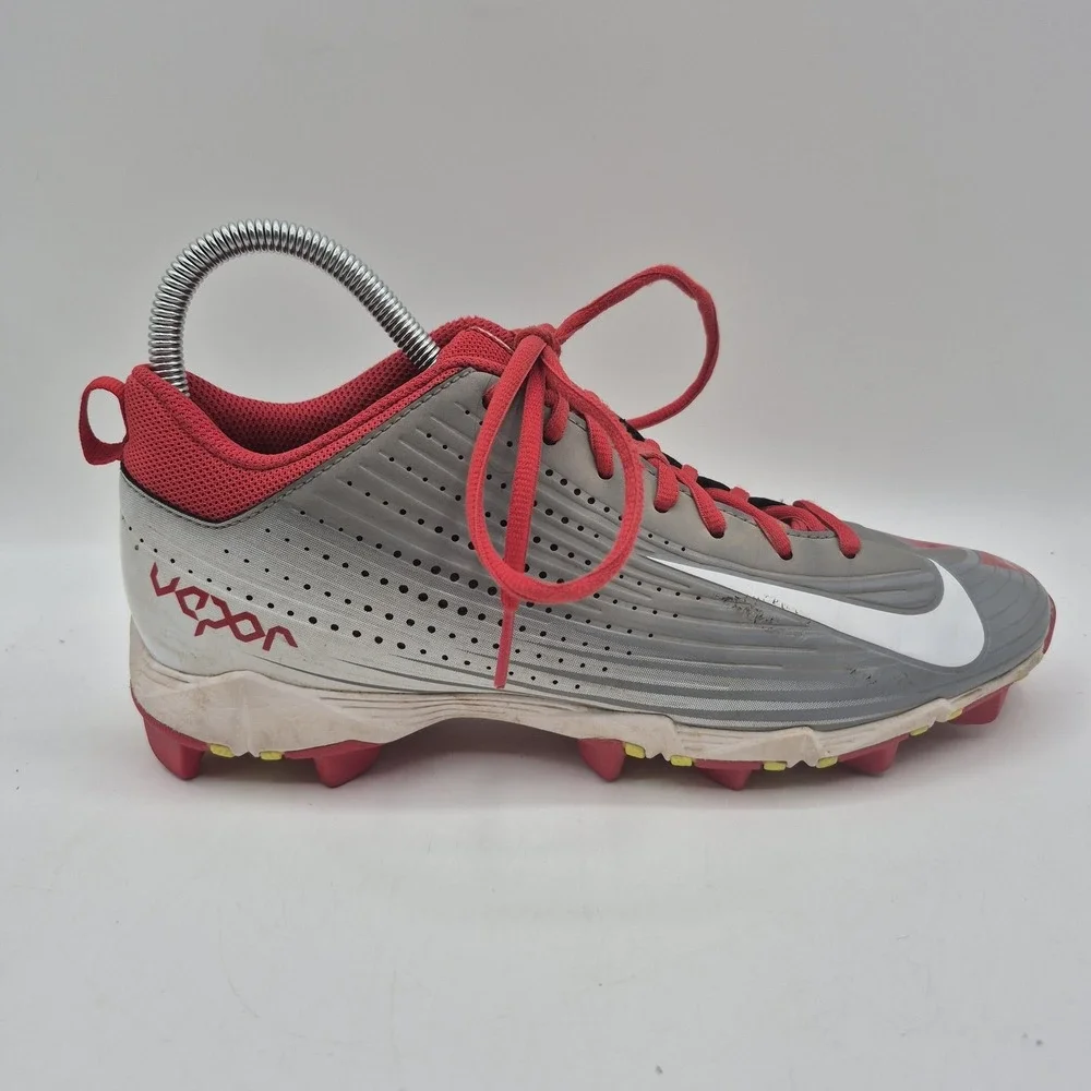 Nike‎ Vapor Shoes Mens Size 8 Red Gray White Football Cleats Fastflex 684699-016